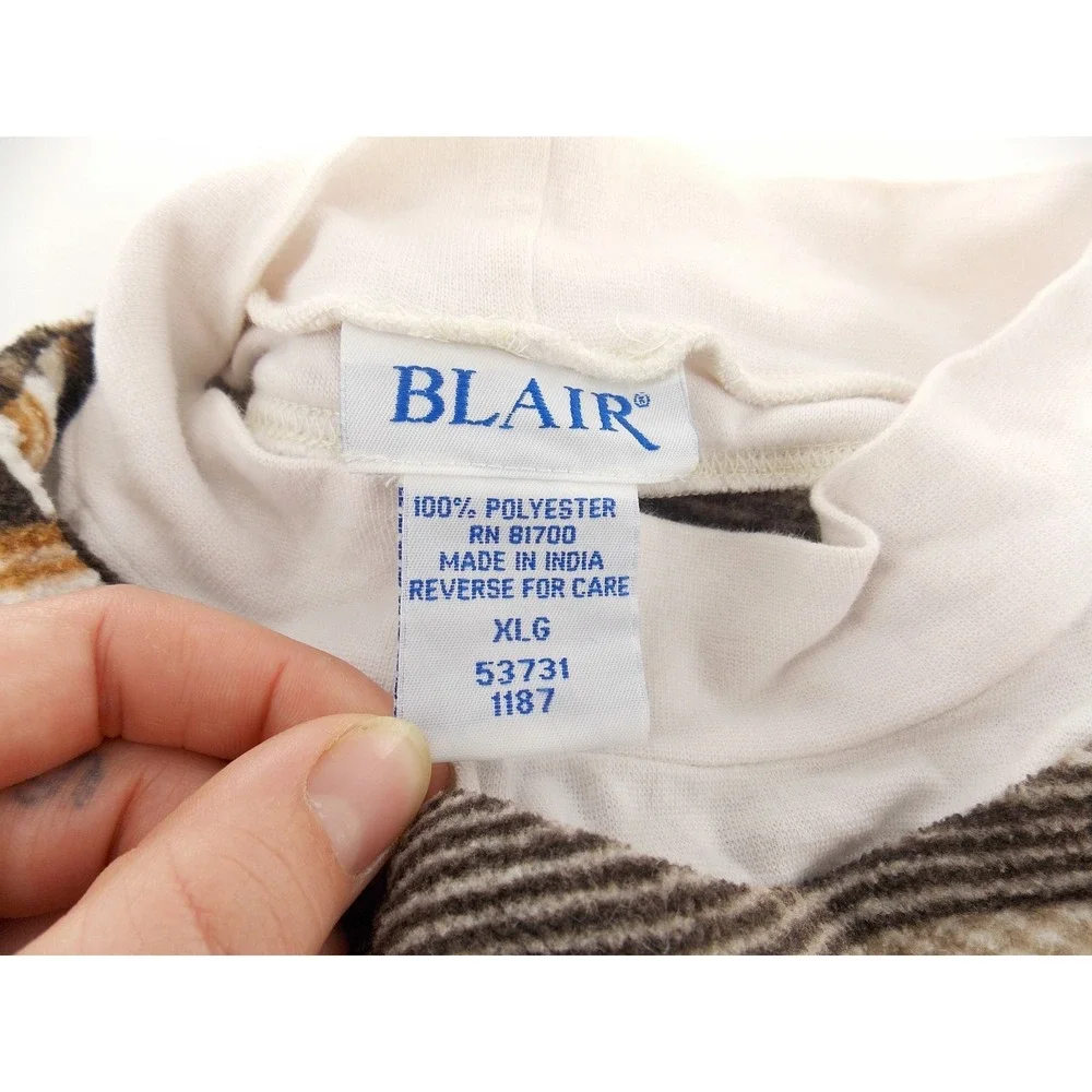 Blair Fleece Pullover Southwestern Aztec‎ Unisex XLG Brown